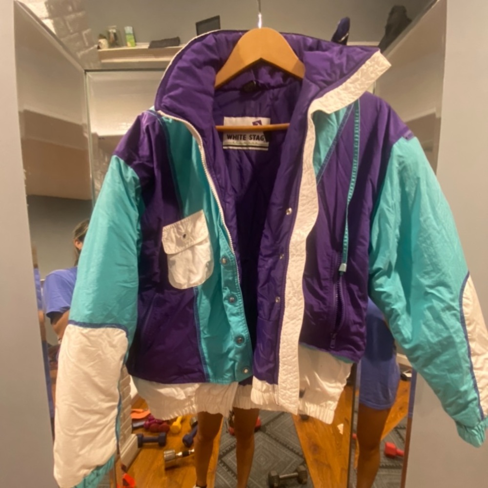 vintage womens white stag ski jacket